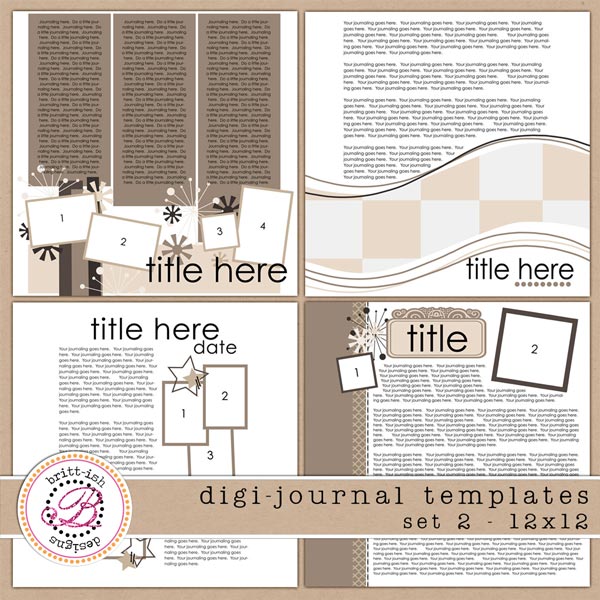 Digi-Journal Templates 2 - 12x12