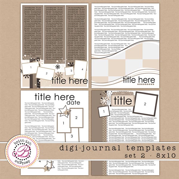 Digi-Journal Templates 2 - 8x10